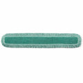 48 in L Dust Mop, Hook-and-Loop Connection, Fringe End, Green, Microfiber