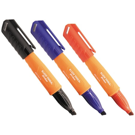 Perm. Marker, Chisel Tip, Mlt-Color, PK3