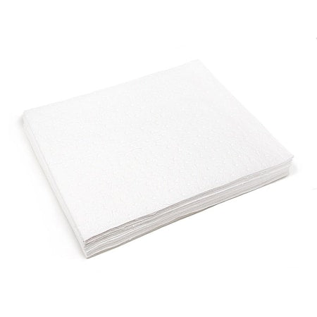 Sorbent Pad, 26.4 gal, 16 in x 18 in, Oil, White, 100 PK