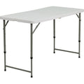 Rectangle Wh 24X48 Plastic Fold Table, 23.75" W, 47.75" L, 29.25" H, Plastic Top, White