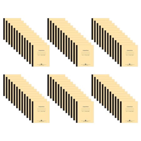 Case of Composition Notebooks, Wide Ruled, 48 Sheets per Book, 8.5"x7", Flexible Manila Covers, PK72