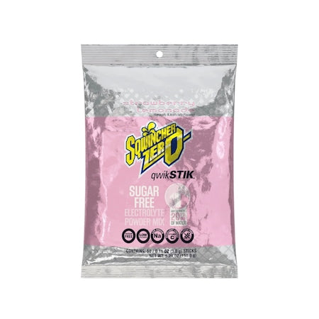 Qwik Stik®, Sugar Free Drink Mix Powder, 20 oz Yield per .11 oz Pack, Strawberry Lemonade, 50PK