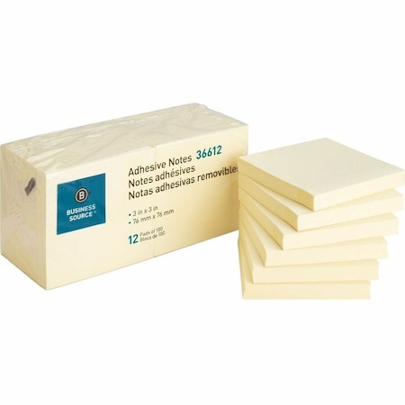 Sticky Note, Yellow, 12 Pads/Pack, PK12
