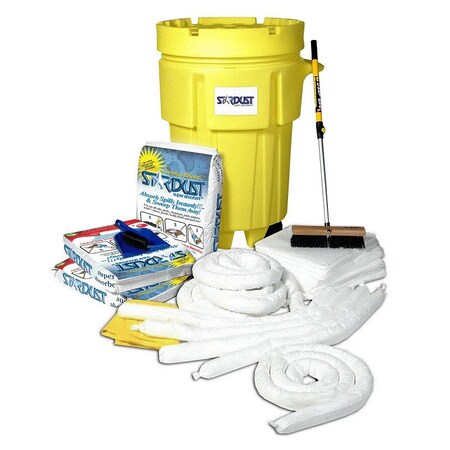 Wheeled Spill Kit, 48 gal Volume Absorbed per Kit, 95 gal Capacity, Drum, Yellow, 75