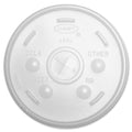 Lid for 12 to 24 oz. Hot/Cold Cup, Flat, Identification Buttons, Straw Slot, Clear, Pk1000