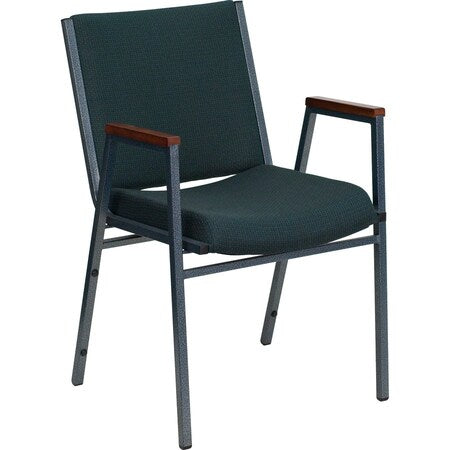 Fabric Stack Chair w/Arms, Green