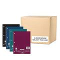 Case of One Subject Wirebound Notebooks, 10.5"x8", 100 sht, 4x4 Graph Ruled, Assorted Color Covers, PK24