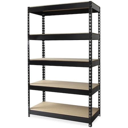 3800 Riveted Steel Shelving 5-Shelf Unit, 16D x 36W x 60H, Black