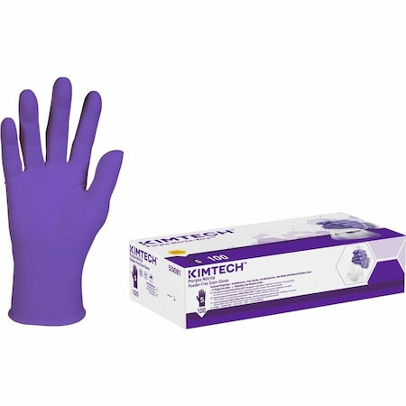 Purple Nitrile, Nitrile Exam Gloves, 6 mil Palm, Beaded Cuff, Powder-Free, S, 1000 PK, Purple