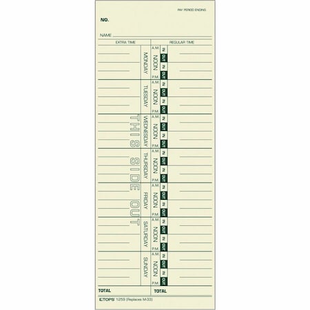Time Card,Weekly,3.5x9,PK500