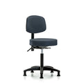 Rutledge Vin Stool with Back-Medium Bench Height with Stationary Glides in Imp Blue Trailblazer Vin