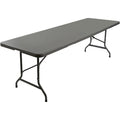IndestrucTable Classic Bi-Fold Folding Table, Charcoal Top and Frame, 30 in W x 96 in L x 29 in H