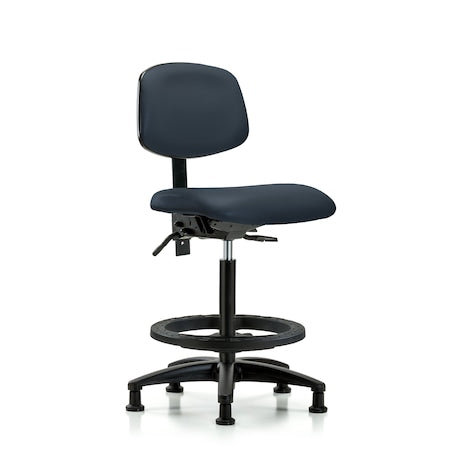 High Bench Chair Desk Chair, Fabric, Tilt AA Glides, Blk, No Arms, 26" to 35" Height, Fabric