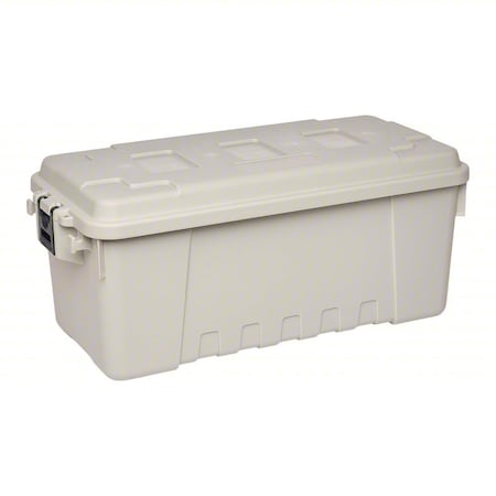 Stackable Storage Trunk W/ Lid, 17 gal, 30 in L x 14-1/4 in W x 12-3/4 in H, Smoke, Plastic
