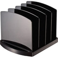 File Holder, Black, Plastic, 9 3/8 in W, 8 in L, 6 3/8 in H, 8" D, 7 Number of Compartments
