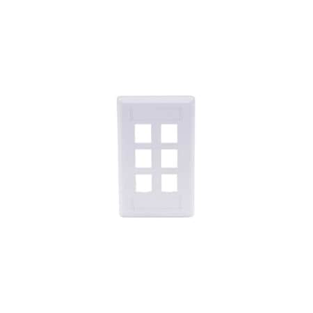 Wall Plate, 6 Port
