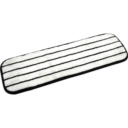 18 in Flat Mop Pad, Hook-and-Loop Connection, Cut-End, White, Microfiber, PK10