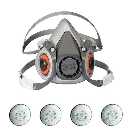 Half Mask Respirator Kit: Includes 4 Filters, Nuisance Acid Gas/Nuisance Organic Vapor/P95, Blue, M