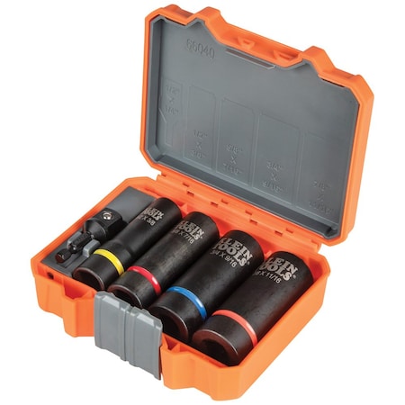 1/2"; 5-Piece Set Drive Impact Socket Set, 5 pcs