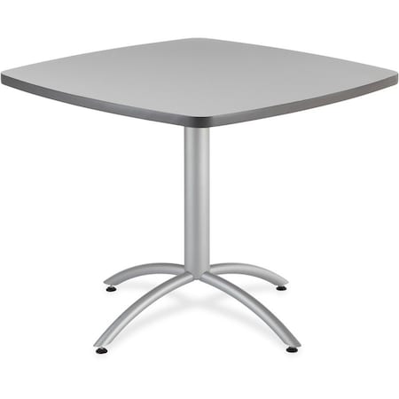Square Cafe/Breakroom Table, Gray - 42" Square x 29"H, 42" W, 42" L, 29" H, Laminated Melamine Top