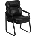 Contemporary Executive Side Reception Chair, Black Back, 24 in W 26" L 36" H, Curved Padded