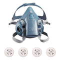Half Mask Respirator Kit: 4 Cartridges Included, 7500 Series, P100 Filter, Bayonet, Size M