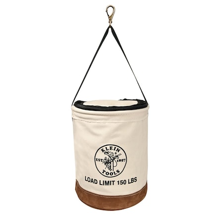 Canvas Bucket with Closing Top, 17-Inch