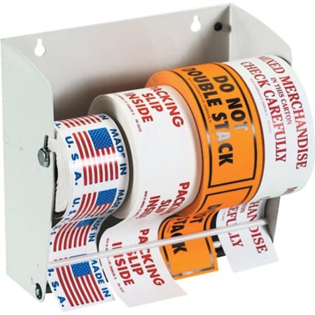 Wall Mount Label Dispenser, 8 1/2", White, 1/Each