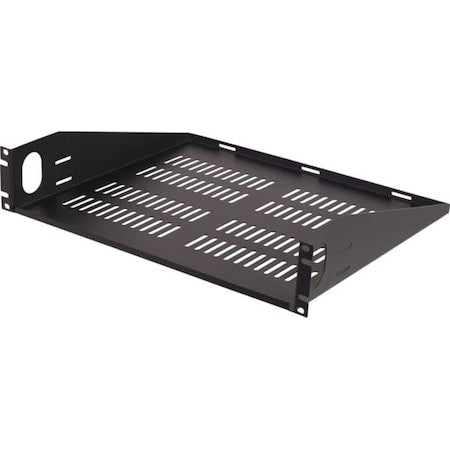 VMP ER-S2UV Vented Rack Shelf - 2U Rack Height - Black - 50 lb Maximum Weight Capacity