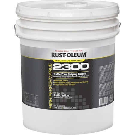 Traffic Zone Striping Paint, 5 gal., Yellow, Water -Based