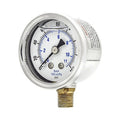 Pressure Gauge, 1/4 in NPT, Bottom Location