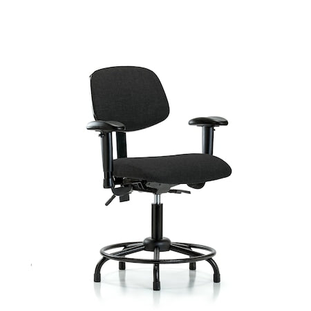 Desk Chair Desk Chair, Fabric, RT AA Glides, Blk, Adjustable Arms, 19" to 24" Height, Fabric, Black