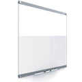 Dry Erase Board, Glass, 36 in, 48 in, No Frame Frame, White, Gloss