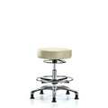 Vin Stool without Back Chr-Med Bench Ht with Chr FR and Stat Glides in Adobe White Trailblazer Vin