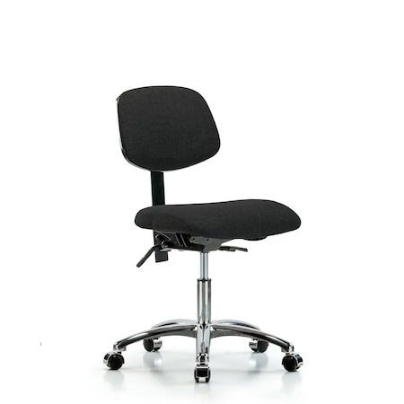 Desk Chair Desk Chair,Fabric,Chr Tilt Casters,Blk, No Arms, 19"" to 24"" Height, Fabric, Black