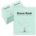 Case of Recycled Exam Green Books, 8.5"" x 7"", 8 Sheets/16 Pages, Wide Ruled with Margin,PK600