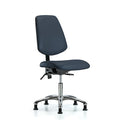 Desk Chair Desk Chair,Vinyl,Med,Bk,Chrm,Glides,Navy, No Arms, 18"" to 23"" Height, Vinyl