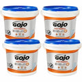 Hand and Surface Wet Towels, Bucket, 130 Wipes per Container, Citrus, Moisturizing, Blue, 4 PK