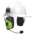 Rechargeable Earmuffs Bluetooth-Enabled Earmuffs with Ambient Sound Helmet Mount, 21 NRR NRR, Green