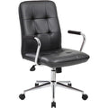B331 Modern Office Chair, Black Seat, 27" L 38-1/2" H, Handlebar, Vinyl Seat