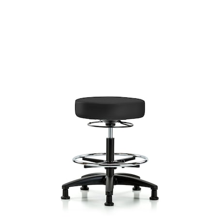 Vin Stool without Back-Medium Bench Ht with Chr Foot RingandStat Glides in Charcoal Trailblazer Vin