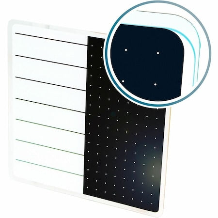 Board and wall fixing, 14 in, Tempered Glass Frame, White