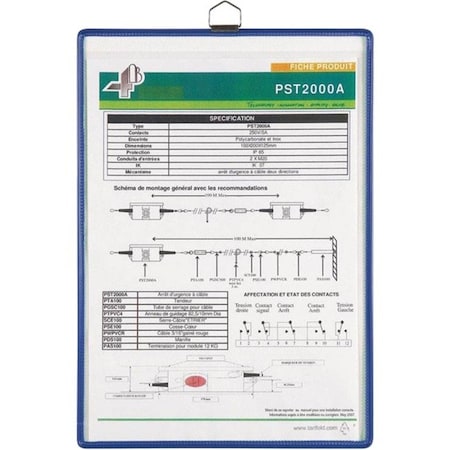 Sheet Pocket With Hanger, Blue, PK5