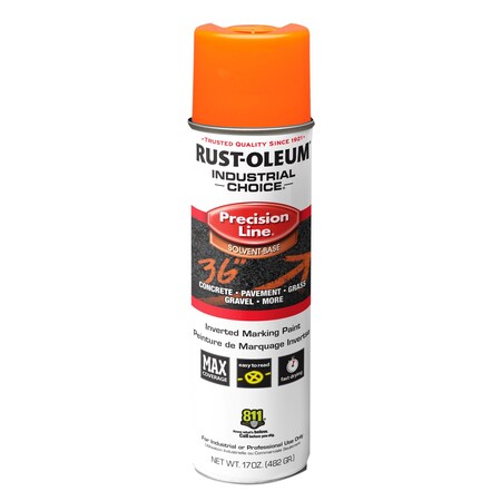 Precision Line Marking Paint, Inverted, APWA Orange, 20 oz