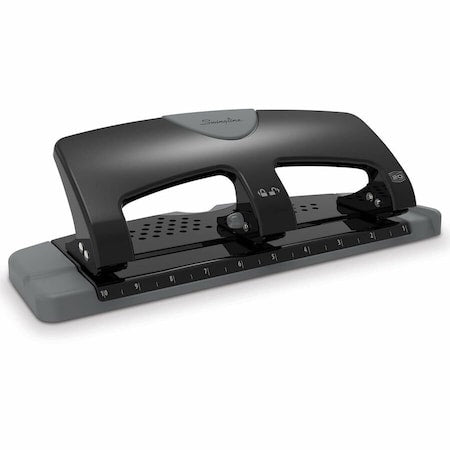 Three-Hole Paper Punch, 20 Sheets, Blk/Gry