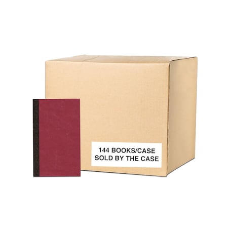 Case of Red Memo Books, Pocket Sized 6.125"x3.75", 72 sheets of Paper, Durable Cover, Narrow Ruled, PK144