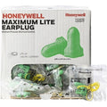 MAXIMUM LITE Disposable Foam Ear Plugs, Contoured-T Shape, 30 dB, Green, 100 PK