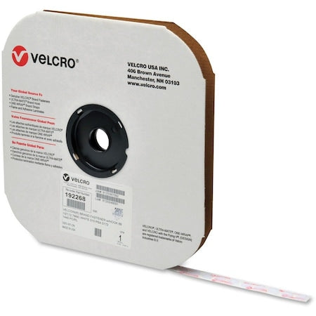Reclosable Fastener, Disc, Acrylic Adhesive, 1/2 in, White, 1440 PK