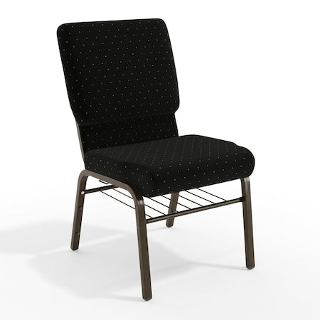 Dot Fabric Church Chair, Black