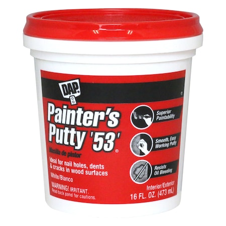 Wood Filler, Tub, White, Painter's Putty
